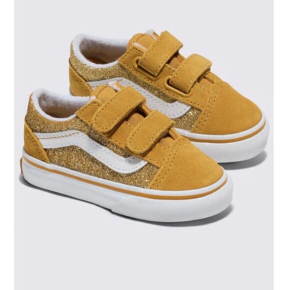 Old Skool Vans Other - NEW Toddler Kids Champagne Glitter Gold VANS Old Skool Trainers V SIZE 5
